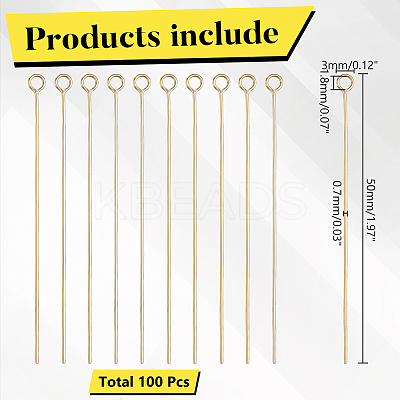 100Pcs Brass Eye Pins KK-ME0004-82-1