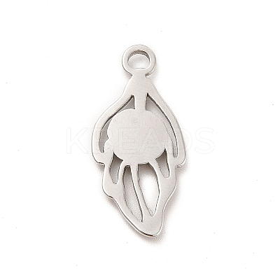 Non-Tarnish 304 Stainless Steel Pendant Cabochon Settings STAS-F282-13MC-1