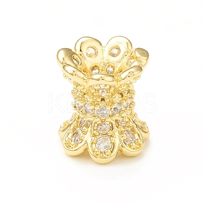 Brass Micro Pave Cubic Zirconia Spacer Beads KK-P228-57G-1