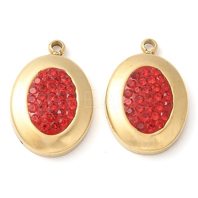 Polymer Clay Rhinestone Pendants STAS-Q345-04G-02-1