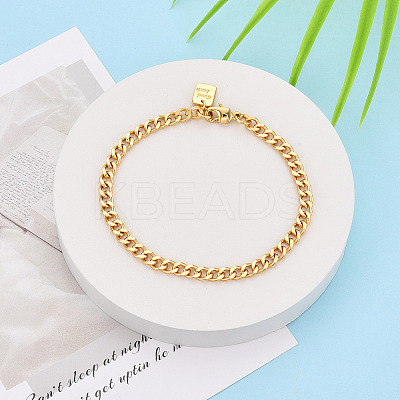 Brass Curb Chain Bracelets for Women BJEW-N032-07D-G-1