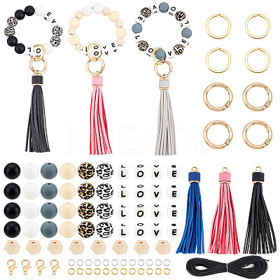 DIY Word Love Keychain Wristlet Making Kits DIY-PH0008-76-1