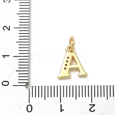 Brass Micro Pave Cubic Zirconia Charms KK-I382-03G-1
