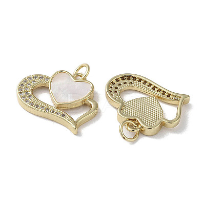 Brass Micro Pave Cubic Zirconia Pendants KK-G485-34C-G-1