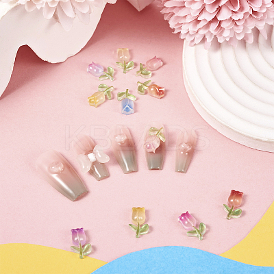 160Pcs 8 Colors Luminous Resin Cabochons MRMJ-TA0001-23-1