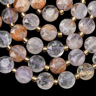 Natural Purple Phantom Quartz Purple Lodolite Quartz Beads Strands G-C116-A184-02-1