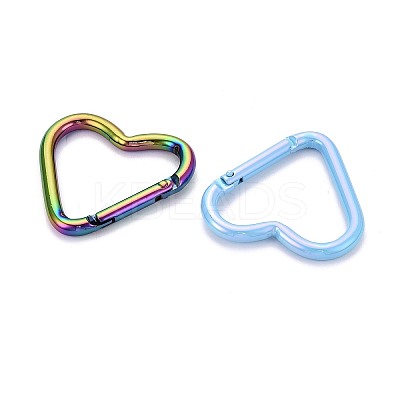 Spray Painted Electroplate Alloy Spring Gate Rings PALLOY-T092-63-1