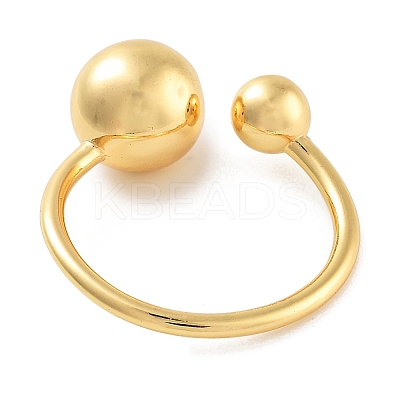 Round Rack Plating Brass Open Cuff Rings for Women RJEW-Z059-28G-1
