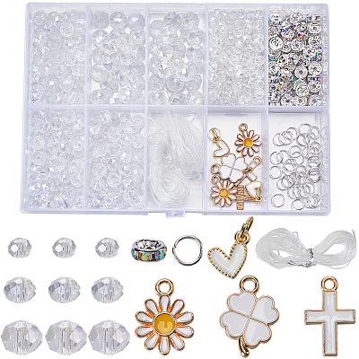 DIY Glass Beads & Alloy Enamel Charms Bracelets Making Kits DIY-SP0001-57C-1