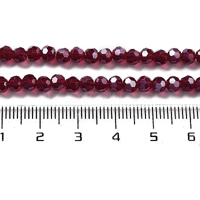 Electroplate Transparent Glass Beads Strands EGLA-A035-T4mm-A02-1