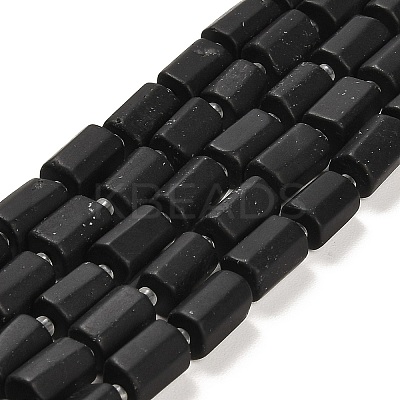 Frosted Natural Black Tourmaline Beads Strands G-G068-A26-01-1
