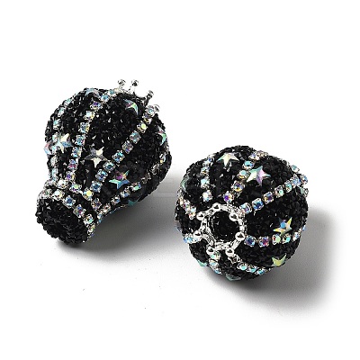 Crown Hot Air Balloon Acrylic Rhinestone Beads OACR-S048-03A-1