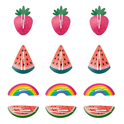 24Pcs 4 Style Baking Paint Iron Snap Hair Clips PHAR-LS0001-03-1