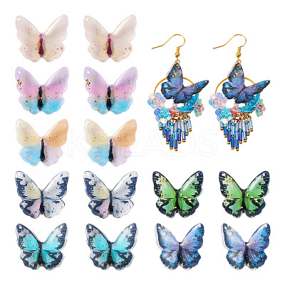 14Pcs 7 Colors Transparent Resin Pendants RESI-TA0001-94-1