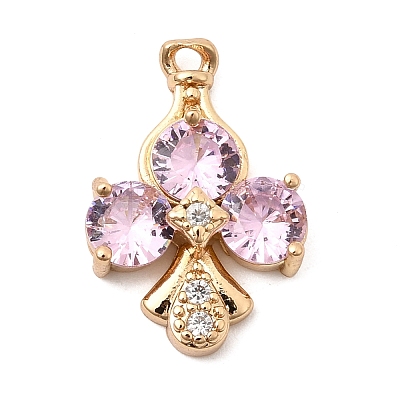 Brass Micro Pave Cubic Zirconia Pendants KK-K274-13G-1