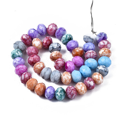 Opaque Baking Paint Glass Beads Strands EGLA-N006-009B-A18-1