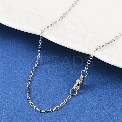 Tarnish Resistant 304 Stainless Steel Cable Chain Necklaces NJEW-M124-01P-1