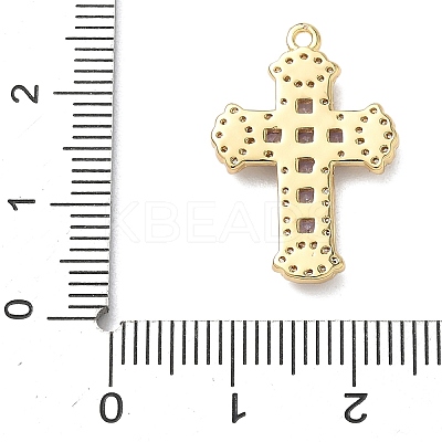 Brass Micro Pave Cubic Zirconia Pendants KK-P342-15G-1