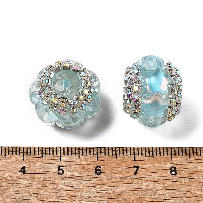 Acrylic Rhinestone Rondelle Beads OACR-S048-02B-1