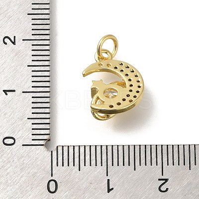 Rack Plating Brass with Cubic Zirconia Pendants KK-Z086-13G-01-1
