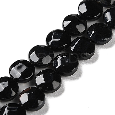 Natural Black Agate Beads Strands G-K357-B01-01-1
