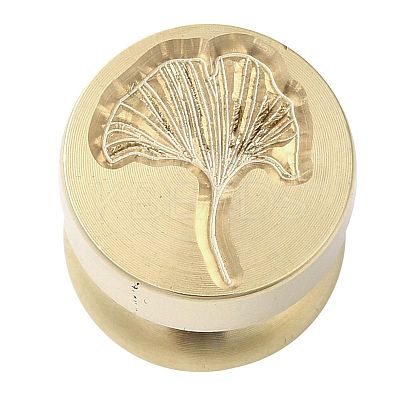 Golden Tone Round Wax Seal Brass Stamp Heads AJEW-M040-01G-N-1
