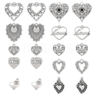 80Pcs 10 Styles Tibetan Style Alloy Pendants FIND-SC0007-73-1