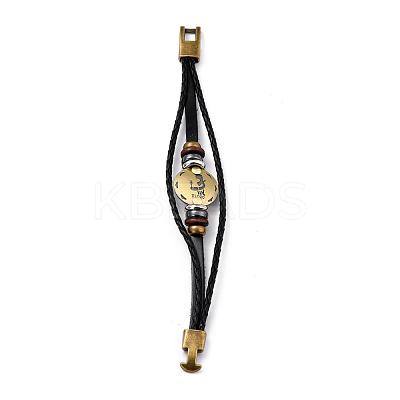 Braided Leather Cord Retro Multi-strand Bracelets BJEW-L616-20D-1