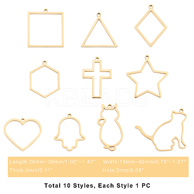 PVD Vacuum Plating 304 Stainless Steel Open Back Bezel Pendants STAS-UN0015-75G-1