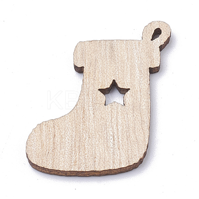 Undyed Wooden Pendants LS-WOOD-S040-17-1