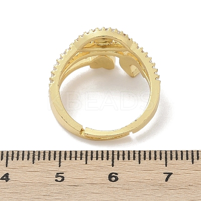 Brass Micro Pave Cubic Zirconia Finger Rings for Women RJEW-C129-05G-1
