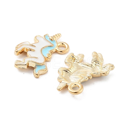 Light Gold Plated Alloy Enamel Pendants X-ENAM-M219-08KCG-04-1