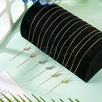 6Pcs 3 Colors Brass Box Chain Necklaces NJEW-TA0001-20-1