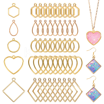 100Pcs 5 Styles Alloy Pendants FIND-GA0006-61-1