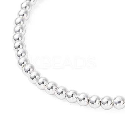 Electroplate Non-magnetic Synthetic Hematite Round Beads Stretch Bracelets BJEW-JB12584-02-1