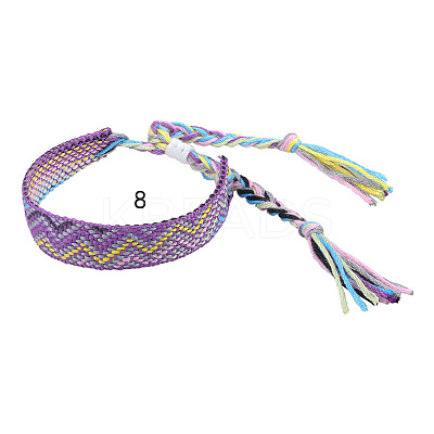 Cotton Braided Wave Pattern Cord Bracelet FIND-PW0013-002H-1