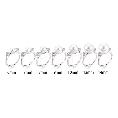 Flower & Bowknot Brass Micro Pave Clear Cubic Zirconia Adjustable Ring Settings KK-T076-78P-1