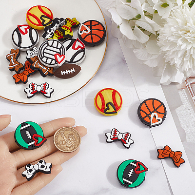 DIY Sports Ball Silicone & PVC Plastic Beads Findings Kits DIY-SC0028-22-1