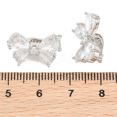 SHEGRACE Brass Micro Pave Clear Cubic Zirconia Twister Clasps XGRQ5K835-829P-1