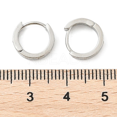 Clear Cubic Zirconia Star Hoop Earrings EJEW-K093-22P-1