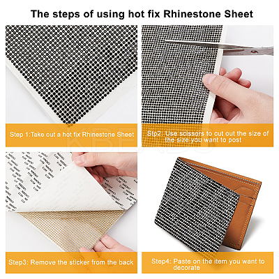 Self Adhesive Glass Rhinestone Glue Sheets RB-BC0001-03C-1