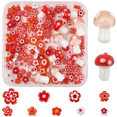 156Pcs 11 Styles Handmade Millefiori Glass Bead Strands LAMP-FS0001-29-1