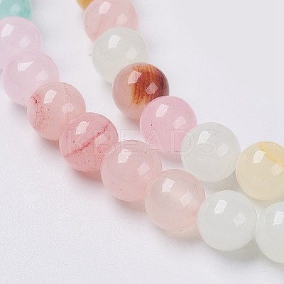 Natural Colorful Green Jade Beads Strands G-G757-01-8mm-1