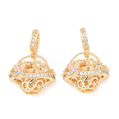 Brass Micro Pave Cubic Zirconia Peg Bails KK-A279-10G-1