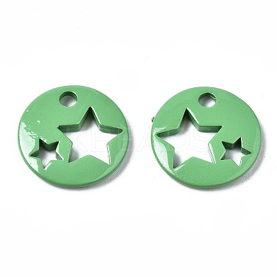 Spray Painted Brass Charms X-KK-Q252-003C-1