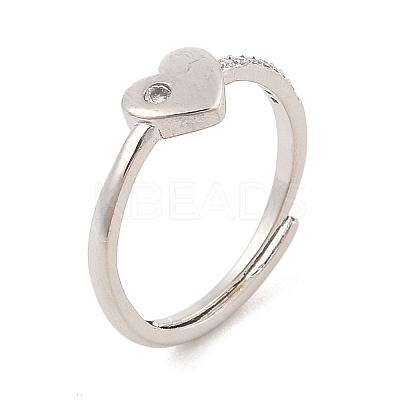 Brass Micro Pave Cubic Zirconia Adjustable Finger Rings for Women RJEW-U032-05P-1