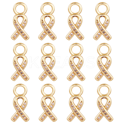 12Pcs Rack Plating Brass Micro Pave Cubic Zirconia Charms KK-BC0014-57-1