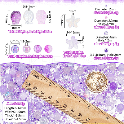 Transparent Spray Painted Glass & Acrylic Beads Kits GLAA-NB0001-82-1