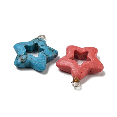 Synthetic Turquoise Dyed Pendants G-G075-01-1