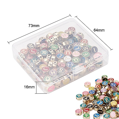 104Pcs 26 Colors Alloy Enamel Beads ENAM-YW0001-75-1